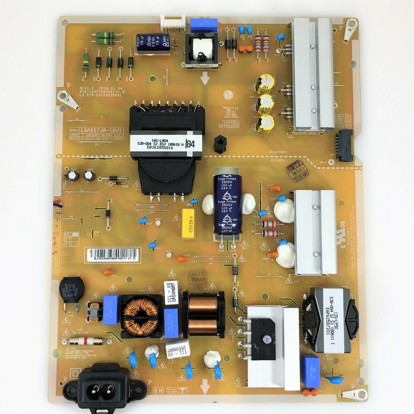 EAX67805001(1.4) EAY64928801 Original Replacement Power Supply Board for LG TV - Click Image to Close